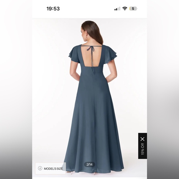 Azazie Ashika Twilight Blue Bridesmaid Dress 
Fits like a size 10 - Picture 5 of 6